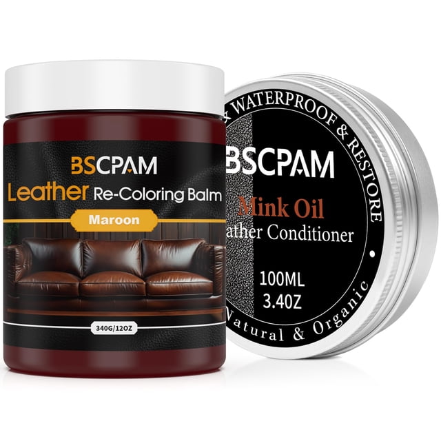 Kit acondicionador para cuero con bálsamo recolorante y aceite de visón