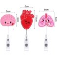 thumbnail image 1 of Brain- Lung- HeartSoporte de carrete de insignia retráctil de 3 piezas para carrete de insignia de enfermera, soporte de etiqueta de fieltro con clip, clip de carrete de tarjeta de, 1 of 4