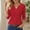 *Red, variant on ClodeEU Women's Summer V Neck 3/4 Sleeve Pullover Top with Pleated, Casual T-Shirt Blouse Gray,Womens Plus XXL