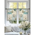 thumbnail image 3 of Vintage Coastal Sheer Curtains 54 Inch Long 2 Panels, Ocean Shell Butterfly Starfish Retro Light Filtering Rod Pocket Curtains, Sheer Voile Drapes for Living Room Bedroom, 52"x54", 3 of 8