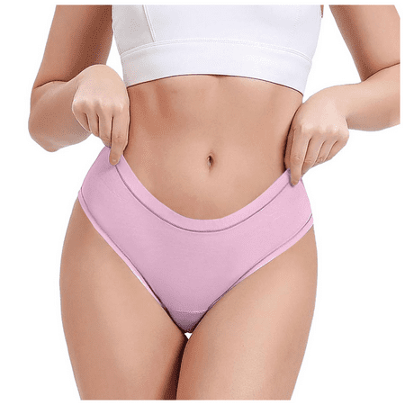 Meiodtion Underwear for Women Leakproof High Waist Briefs Panties Elastic Flat Seams Stretchable Panty Pink M