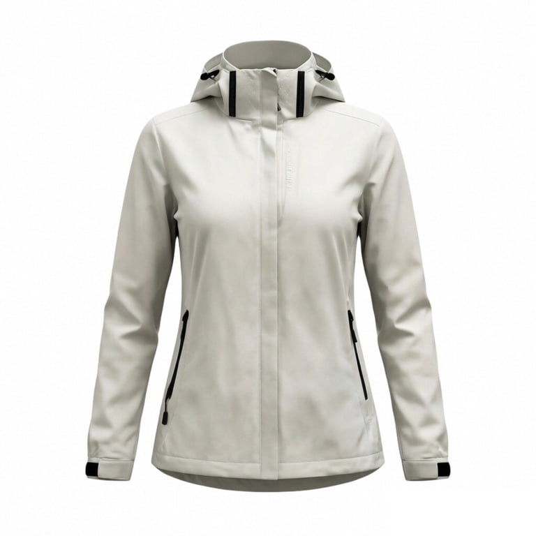 EazyTech Women's Detachable Hood Waterproof Windbreaker – Outdoor