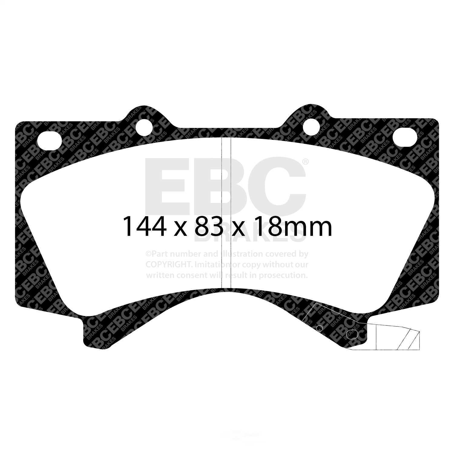 EBC Brakes Bluestuff NDX Trackday Brake Pad Set Fits select: 2007-2021 TOYOTA TUNDRA, 2008-2022 TOYOTA SEQUOIA
