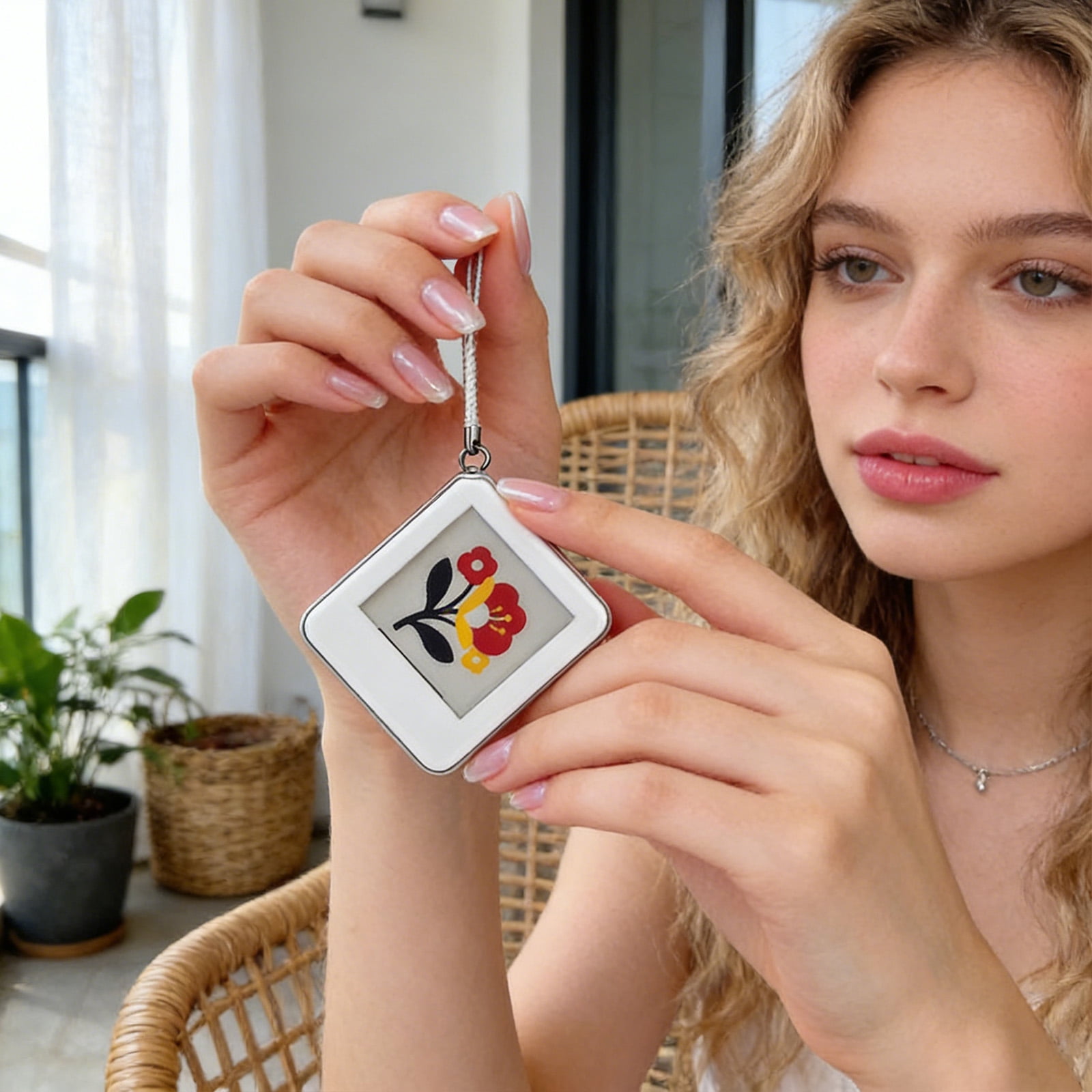 1.54 Inch NFC E-Ink Display Tag - Battery-Free Electronic Paper Screen, Rewritable Smart Label with Yellow Black White Red Colors, Compatible with NFC Enabled Smartphones