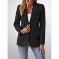 thumbnail image 6 of Women'S Fall Casual Blazer - Fully Lined Lightweights Button Lapel Collar Slim Fashion with Pocket Black M, 6 of 9