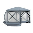 thumbnail image 2 of Hassch 12x12ft Pop Up Gazebo, Outdoor Portable Camping Canopy Screen Tent with Mosquito Mesh Sidewalls, Sunshelter with Carry Bag for Lawn, Garden, Backyard, Dark Gray, 2 of 10