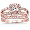 thumbnail image 2 of 2.00 carat Antique Bridal set Halo Ring with Round Cut diamond in 10k Rose Gold, 2 of 2