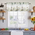 thumbnail image 3 of 2 Pack Eucalyptus Leaf Chamomile Valance for Window Vintage White Floral Rustic Green Botanical Kitchen Valance Rod Pocket Short Curtain Topper Decorative Window Treatment for Living Room 54"x18", 3 of 9