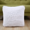 thumbnail image 2 of 17x17 Inch Velvet Pillow Cover - Ultra Soft Short Plush Throw Pillow Case for Sofa/Bed | Machine Washable Decorative Cushion Cover (White), 2 of 5
