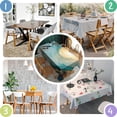 thumbnail image 5 of Blue Gold Marble Pattern Rectangle Tablecloth 60"x102",Waterproof Polyester Rectangle Table Cloth, Wipeable Spillproof Polyester Tablecloth for Dining, Camping, Indoor and Outdoor, 5 of 6