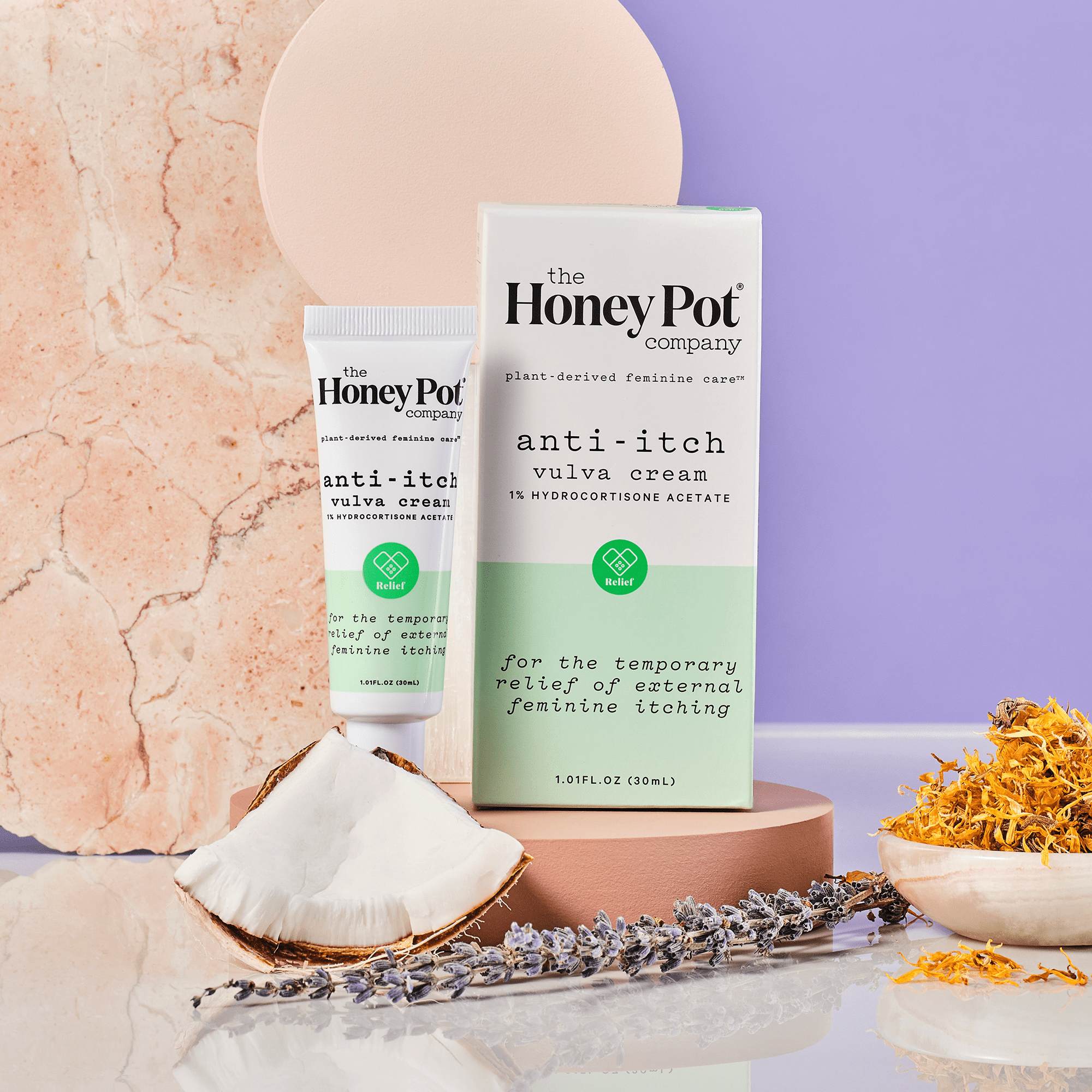 The Honey Pot Company, Feminine Anti-Itch Cream with 1% Hydrocortisone, 1 fl. oz.