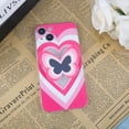 thumbnail image 2 of Red Butterfly Phone Case Compatible with iPhone 14, Cute Heart Pattern Phone Case, 3D Purple Butterfly Hold Stand Phone Cover for Women Girls, 2 of 12