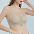 thumbnail image 4 of iHPH7 Wireless Front Closure Bras for Women Senior Comfort Bras Front Button Front Clasp Full Coverage Post Surgery Bra Wireless Bras Front Open Bras for Women Snap Front Bra Beige XXL, 4 of 5