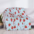 thumbnail image 3 of Goofa Strawberry Pattern Fleece Throw Blanket for Couch, Soft Checkered Flannel Blanket for Sofa, Warm Cozy Decorative Blanket Fall Decor Gift-40"x30", 3 of 6