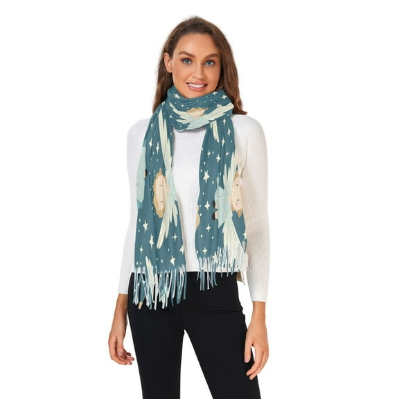 Winter Scarves for Women Angels and Star Fashion Pashmina Shawl Wraps Long Blanket Scarf for Fall Spring