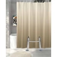 thumbnail image 3 of Split Shower Curtain for Transfer Bench, Brown Beige Fabric Shower Curtains for Bathroom, Gradient Monochrome Modern Country Tub Sliding Transfer Bench Waterproof Bath Curtains 72"x72", 3 of 9