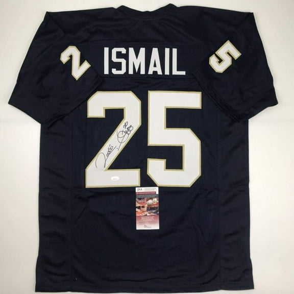 Autographed/Signed Raghib Ismail Rocket Notre Dame Blue College Football Jersey JSA COA