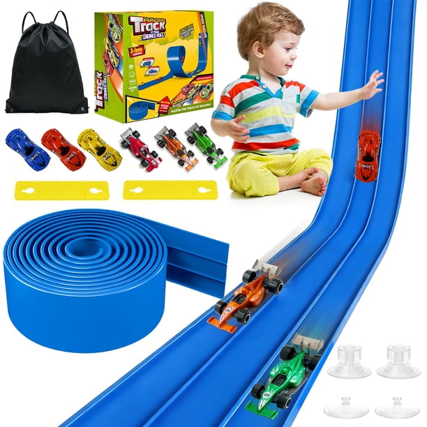 Pista de Carreras Flexible Jyyuehai de 6 metros y 3 Carriles para Niños con Ventosas