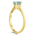 thumbnail image 2 of SZUL Women's Oval Solitaire 6X4MM Aquamarine Ring in 10K Yellow Gold, 2 of 4