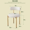 thumbnail image 4 of Desk Chair No Wheels Vanity Chair Comfy Accent Chair for Living Dining Room Bedroom Home Office Mid Century Modern Upholstered Armless Chair with Metal Legs (Gold Frame+White, 1), 4 of 7