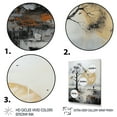 thumbnail image 3 of Designart "Grey Yellow Minimalism Tree silence I" Minimalism Floater Framed Canvas Print, 3 of 7