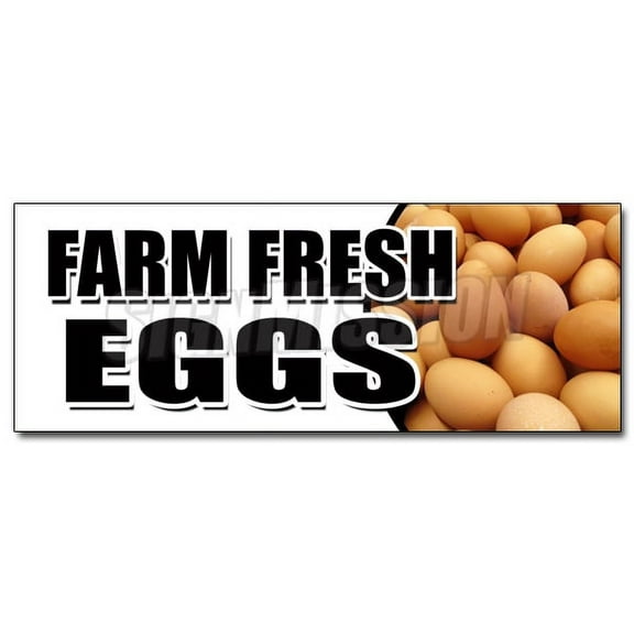 36" FARM FRESH EGGS DECAL sticker organic range free milk dairy cheese brown