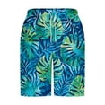 thumbnail image 4 of ZCFZJW Summer Tropical Print Beach Swim Trunks for Men Lightweight Quick Dry Drawstring Elastic Waist Bathing Suit Trendy Holiday Vacation Board Shorts with Pockets Blue XXL, 4 of 5