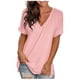 thumbnail image 2 of Puntoco - Camiseta de manga corta para mujer, cómoda, informal, cuello en V, color sólido Puntoco Puntoco-792, 2 of 7