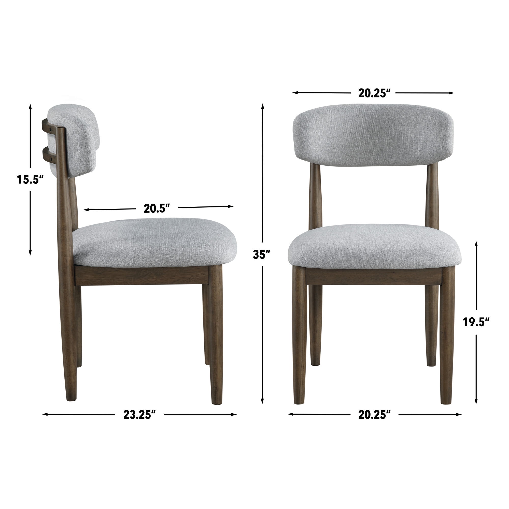 Steve Silver Burlington Gray Dining Side Chairs, Set of 2,