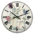 thumbnail image 1 of Designart 'Blossoms on Birch Cottage Bouquet II' Farmhouse wall clock, 1 of 4