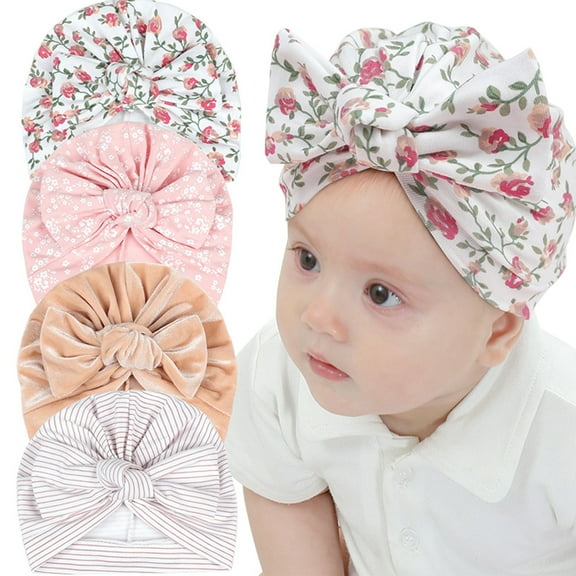 Baby SweetieCute Turban Hat Cap Beanie Bonnet with Big Bowknot Hospital Hats Knot Headwraps Turbans for Newborn Baby Toddlers Infants