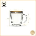thumbnail image 3 of allBambu Double Wall Glass Mug with Bamboo Lid - 250ml, 3 of 6