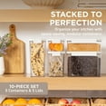 thumbnail image 2 of Open Box Bentgo Pantry - 10-Piece Airtight Food Storage Containers, Clear, Stackable Kitchen & Pantry Organization, Locking Lids for Freshness, BPA-Free Plastic - Ideal for Sugar, Flour, & More (Snow), 2 of 7