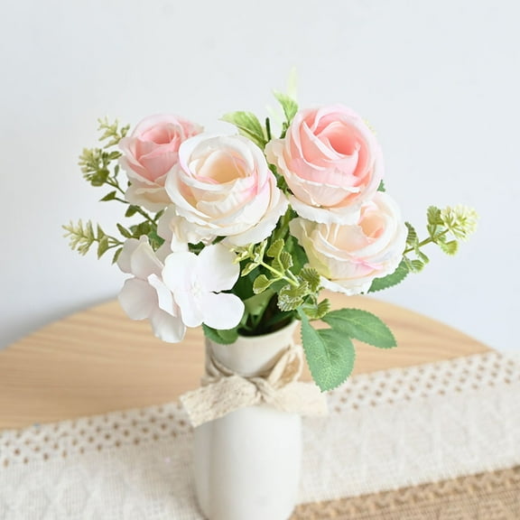 Reduced Price Latrodar Fake Roses Simulation Rose Photography Props Home Decoration European Waterproof n Flower Fake Flower Pink 12.8x10 Inch