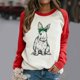 thumbnail image 2 of Sudadera con capucha Honeeladyy de animales para mujer, con costuras raglán, manga larga, estampado de conejo de Pascua, cuello redondo, informal, por menos de 10 $, 2 of 5