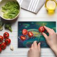thumbnail image 4 of Fantasy Cutting Board, Giant Jellyfish and Diver in the Sea Underwater Submarine Aquatic Art Print, Decorative Tempered Glass Cutting and Serving Board, Small Size, Teal Purple, by Ambesonne, 4 of 5