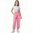 thumbnail image 4 of Fmbrln Girls Sweatpants Baggy Drawstring Elastic Waist Joggers Pants Fashion Comfy Athletic Pants with Pockets, Sizes 4-15Y, 4 of 5