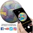 thumbnail image 2 of MILACHIC Soccer Ball, Holographic Soccer Ball Size 4, Reflective Hologram Glowing Soccer Ball with Needles and Pump for Boys, Girls, Youth, and Adult Night Games, 2 of 6