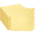 thumbnail image 1 of RINDOJIN 100 servilletas amarillas festoneadas plegadas de 5 x 5 pulgadas, servilletas de papel desechables para cena, boda, fiesta de cumpleaños, servilletas amarillas, 1 of 4
