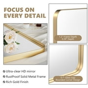 PAIHOME Gold Metal Framed Bathroom Mirror for Wall, Vanity Mirror for Modern Decorative