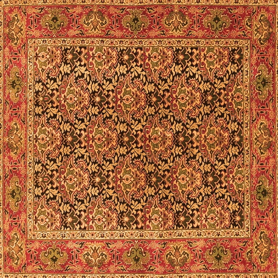 Ahgly Company Indoor Square Persian Orange Traditional Area Rugs, 5' Square