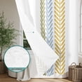 thumbnail image 6 of Green Blue Yellow Botanical Shower Curtain - Water Repellent Fabric Shower Curtains Washable, Vertical Leaves Rustic Decorative Polyester Cloth Bathroom Curtains Modern Bath Decor 36"x72", 6 of 8