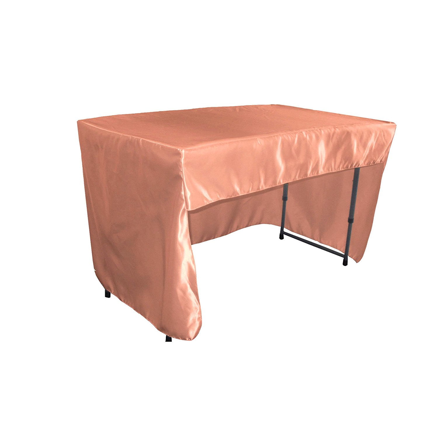 LA Linen Open Back Fitted Bridal Satin Classroom Tablecloth 48 by 24 by