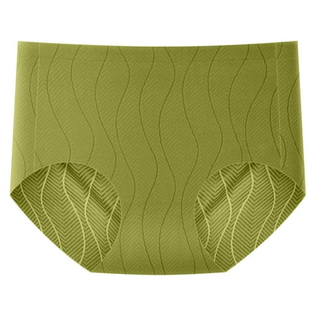 Delliss Seamless Underwear Wave Edge No Show Bikini Panties Ice Silk High Rise Hipster Ladies Invisibles Briefs