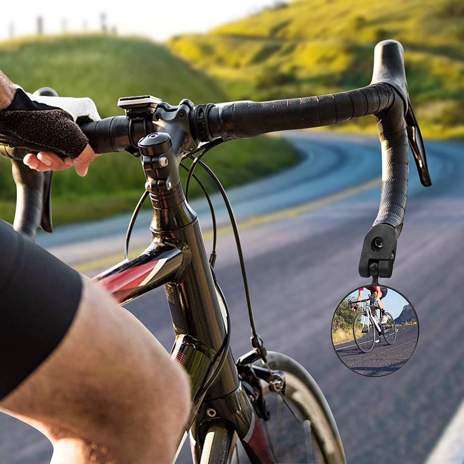 NeveLance Bike Mirror Bar End Bicycle Rear View Mirror Bicycle Wide Angle Rear View Mirrors 360 Adjustable Lens Bike Mirrors Handlebar Convex Mirror for Mountain Road Bicycle Walmart