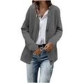 thumbnail image 2 of BEFOKA Women's Chunky Knit Open Front Sweater Long Sleeve Button Loose Short Cardigan Outerwear Coats, 2 of 6