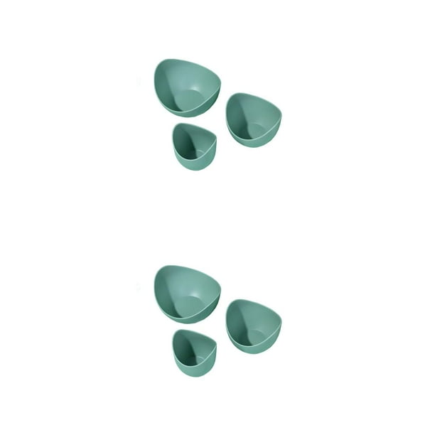 Inteprter Paquete de 3 platos de nueces Semillas de plástico Ensalada de frutas Platos de dulces Apilables Lavables Bandejas reutilizables Verde 2Conjunto