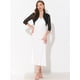 thumbnail image 5 of Ruffle Shrug Allegra K para mujer Malla Crop Bolero Cardigan Negro 3/4 XS, 5 of 6