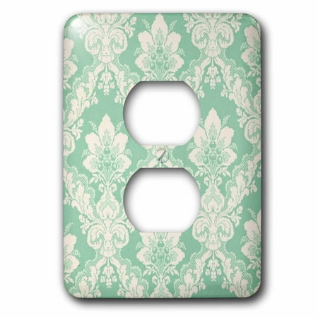 Victorian Supply Outlet - 3dRose Picture Of Mint Green Victorian Wallpaper - 2 Plug Outlet Cover (lsp_60692_6)