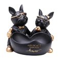thumbnail image 1 of Escultura de almacenamiento para parejas, soporte para joyas, pendientes, regalo para amantes de los perros, figura de animal Negro, 1 of 9